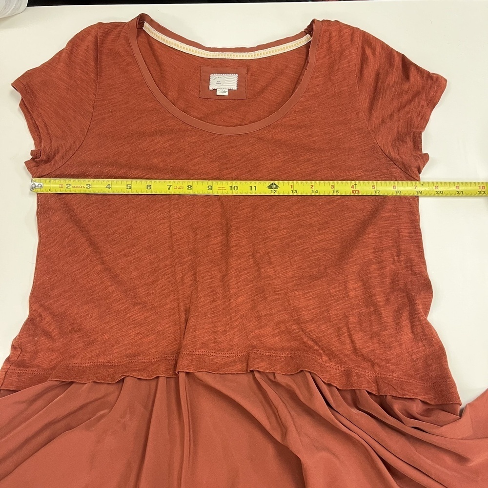 Anthropologie Postmark Top Womens Large Ruffle Peplum Boho Flowy Shirt Tee - Picture 9 of 12
